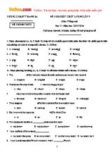 Đề khảo sát chất lượng môn Tiếng Anh Lớp 9 - Đợt II - Năm học 2015-2016 - Phòng giáo dục và đào tạo Thanh Ba